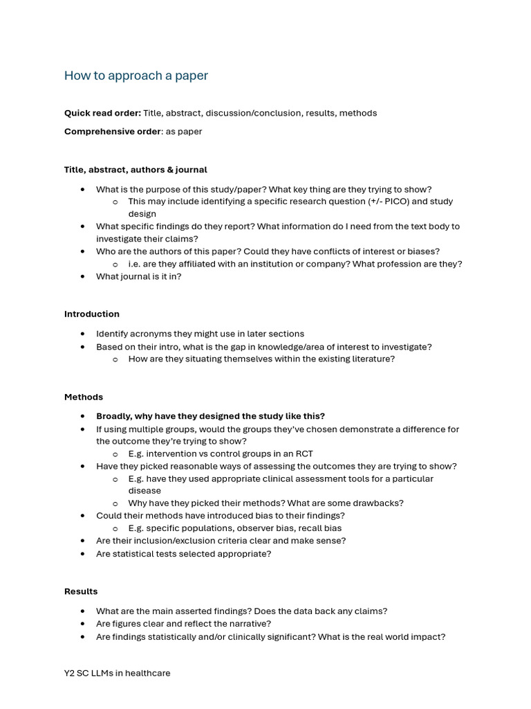Analyzing Healthcare LLM Research | PDF | Science | Scientific Method