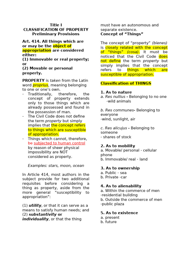 Understanding Property Classifications | PDF | Property | Real Property