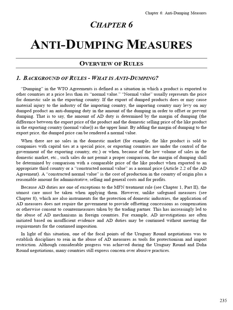 Understanding Anti-Dumping Measures | PDF | Dumping (Pricing Policy ...