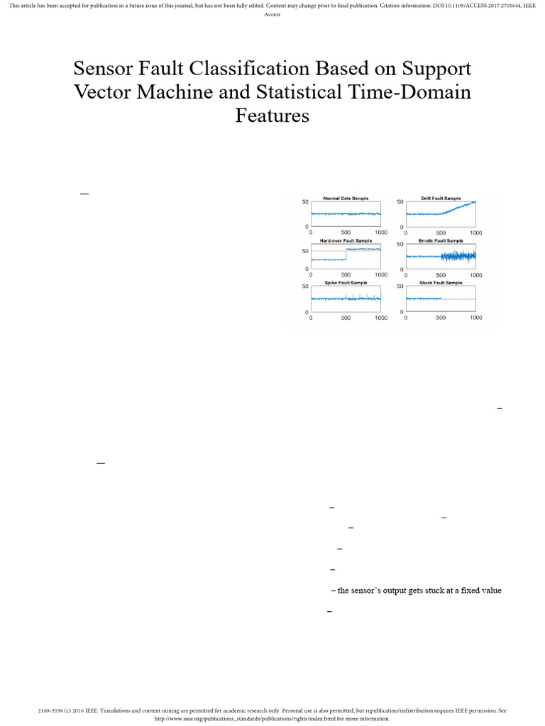 Sensor Fault Detection via SVM Analysis | PDF | Support Vector Machine ...