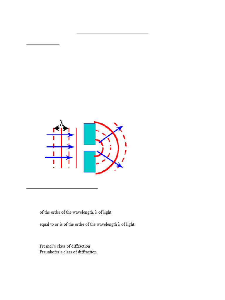 Understanding Light Diffraction Types | PDF | Diffraction | Wavelength