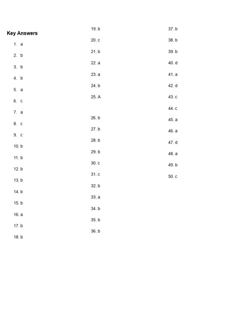 Mock Test - 05 - 10 Answer Keys | PDF