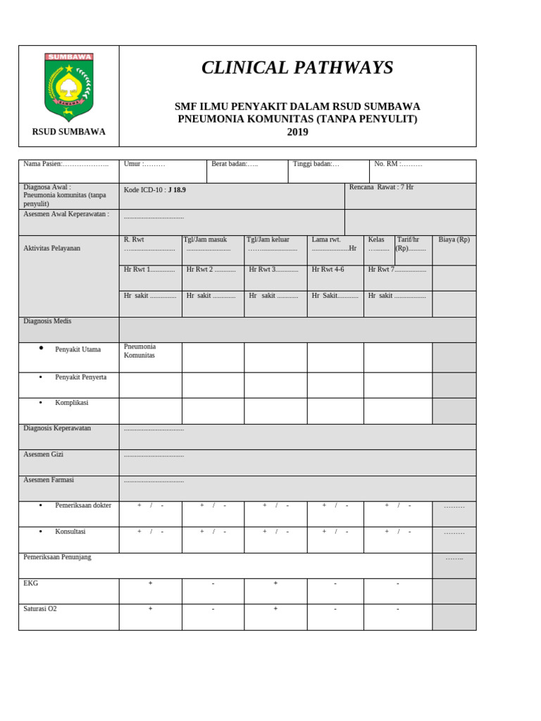 Clinical Pathway Pneumonia Komunitas Brian | PDF