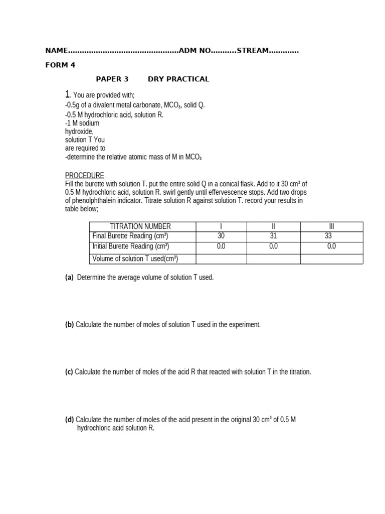Dry Practical MR Juma | PDF