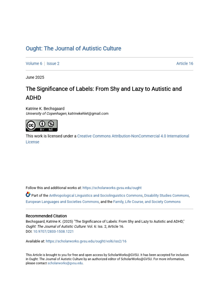 The Significance of Labels - From Shy and Lazy To Autistic and ADH ...
