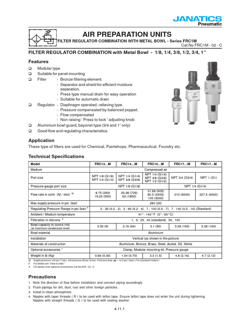 Janatics FRC1M Pressure Gauge Units | PDF