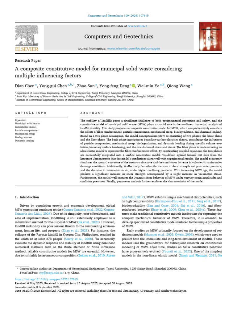 Composite Model for Municipal Solid Waste | PDF | Composite Material ...