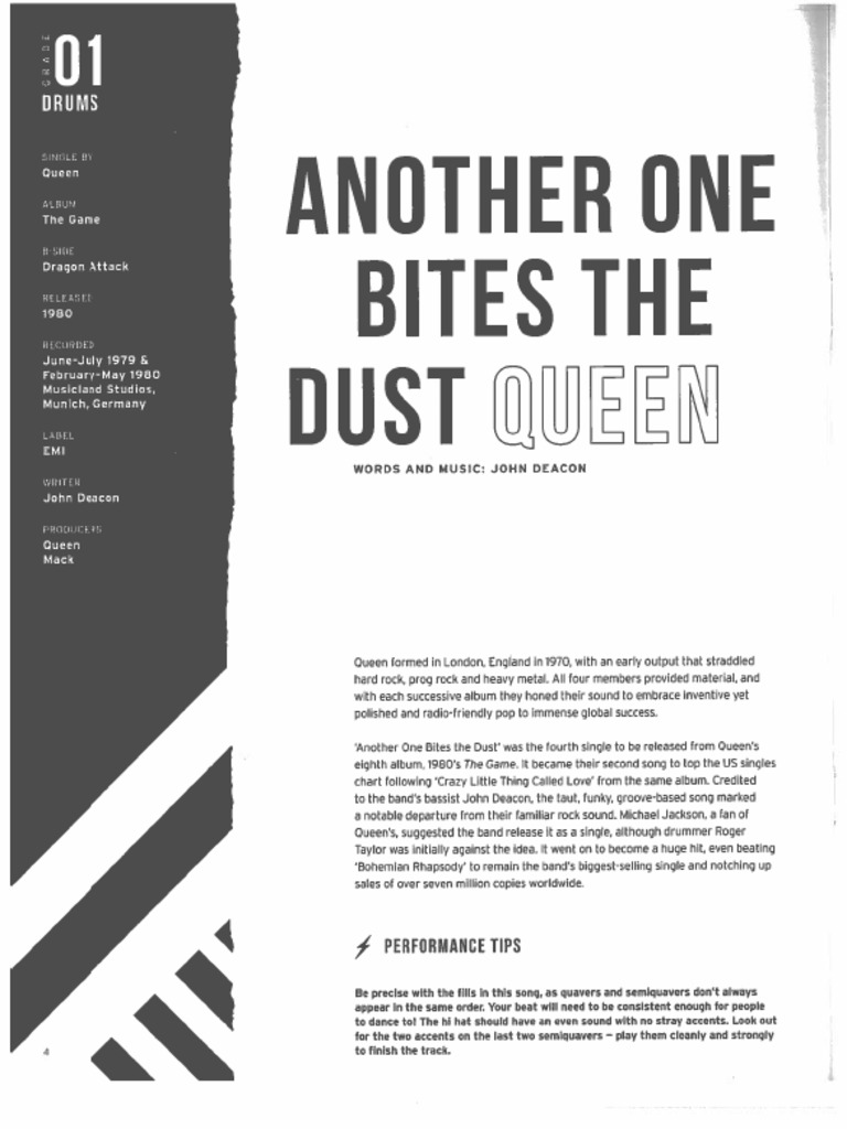 Another One Bites The Dust Trinity Rock Grade 1 | PDF