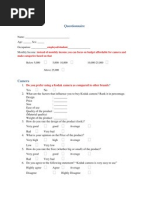 Kodak-Questionnaire On Customer Satisfaction