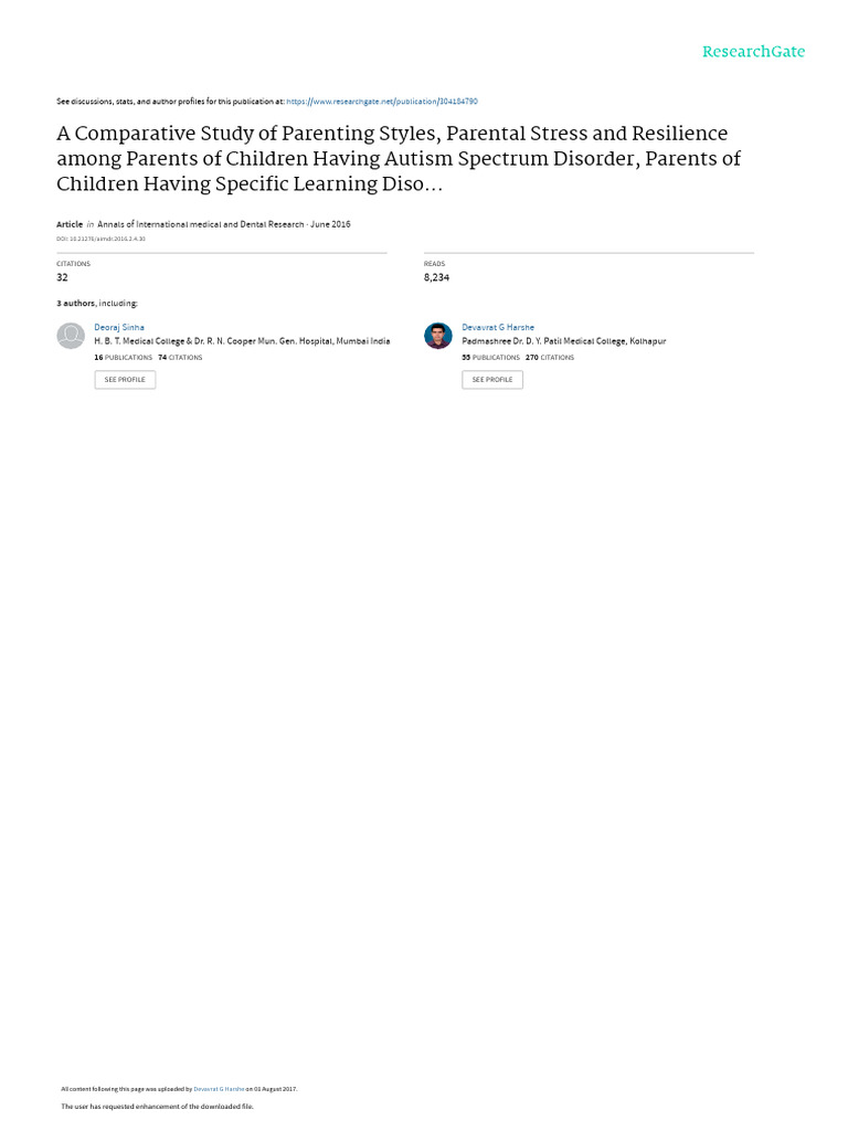 A Comparative Study of Parenting Styles Parental S | PDF | Learning ...