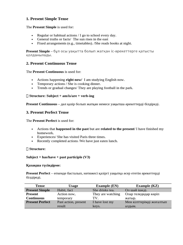 Presnt Simple | PDF