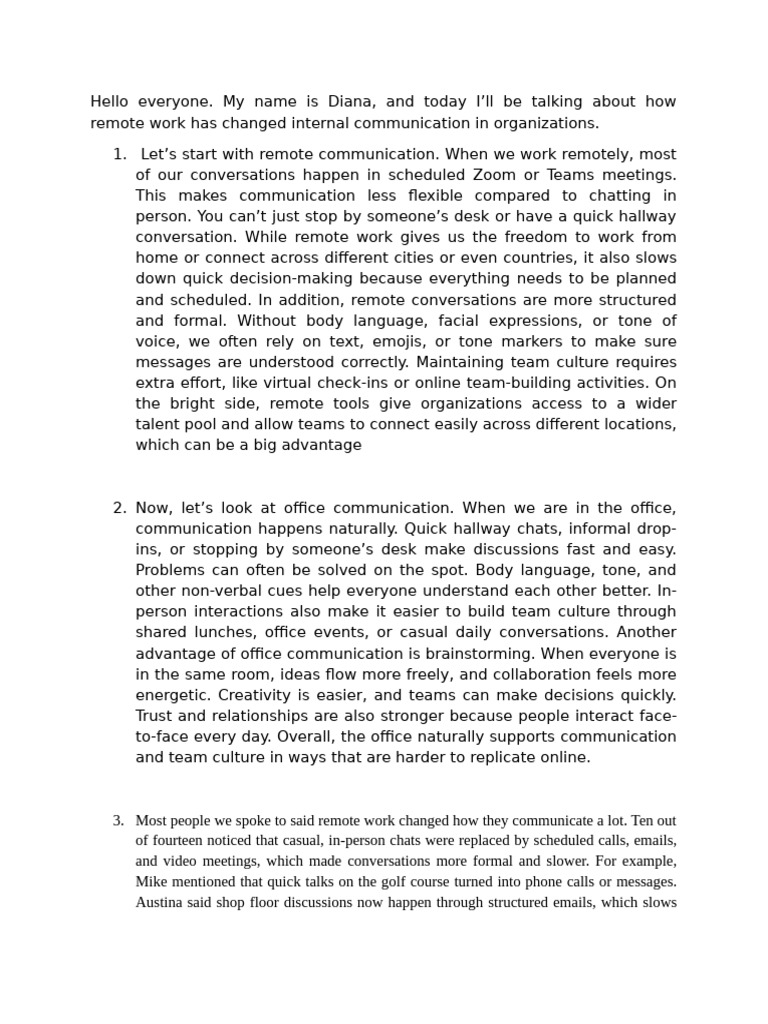 Script For 4 Slides 1 Video For Each | PDF | Communication | Body Language