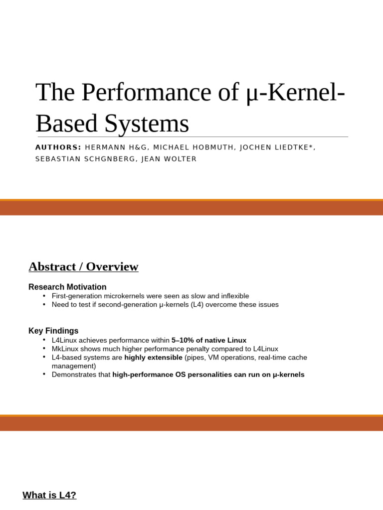 Micro Kernal Presentation | PDF | Kernel (Operating System) | Thread ...