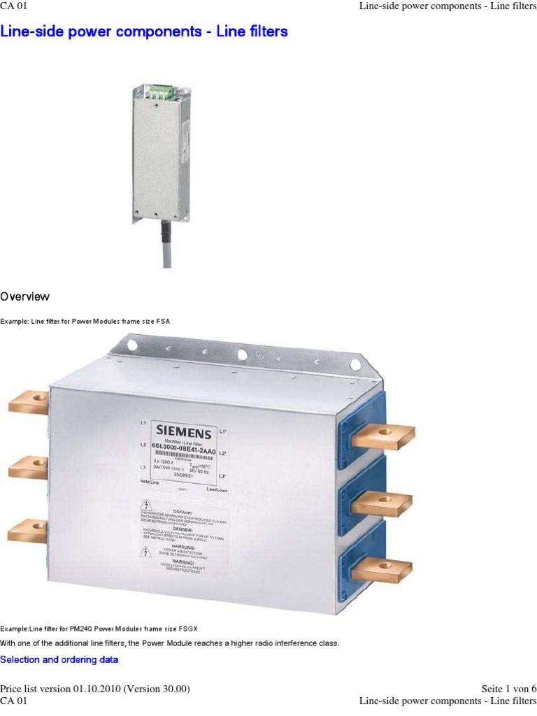 Line Filters Amplifier Cable