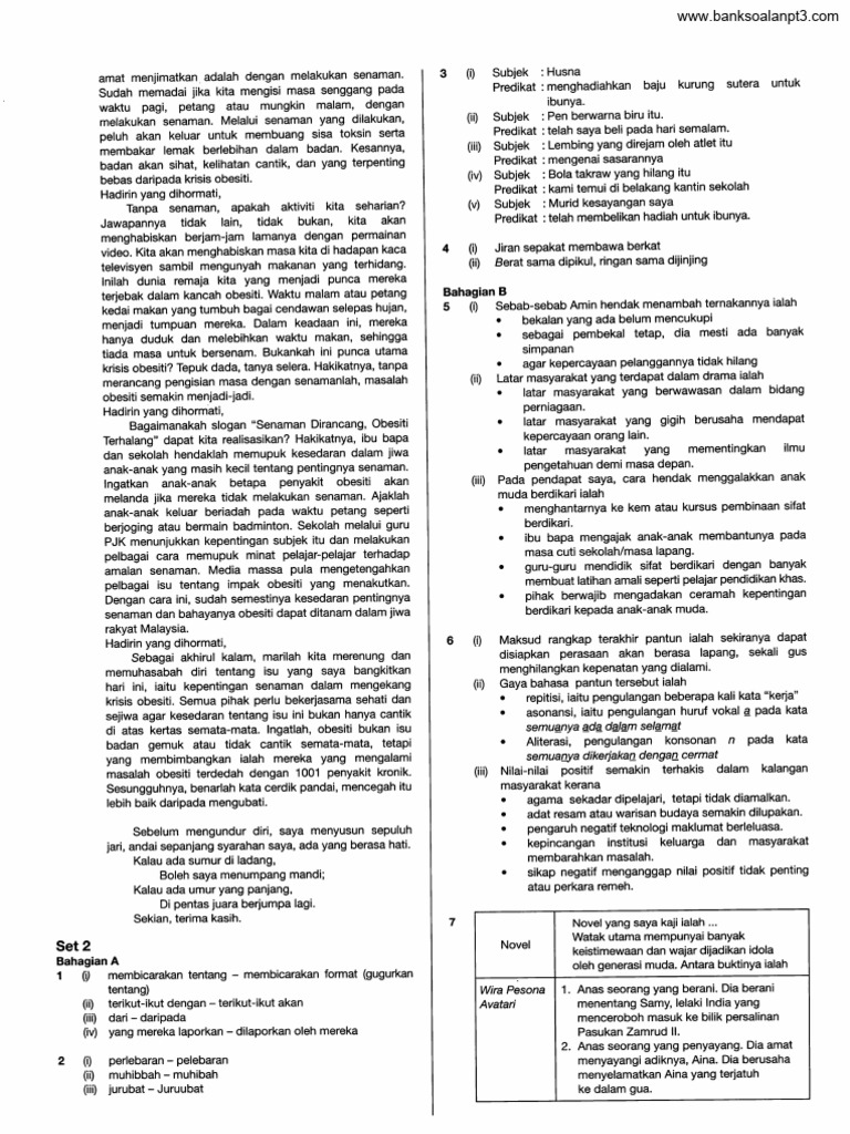 Bm Set2 Pt3 2016 - Jawapan | PDF