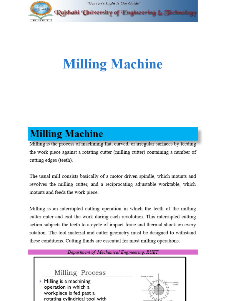 Milling | PDF | Machining | Mechanical Engineering