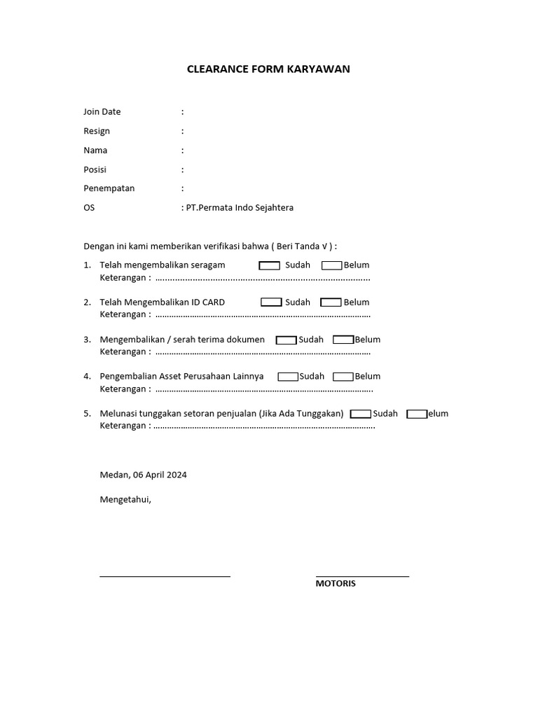 Clearance Form | PDF