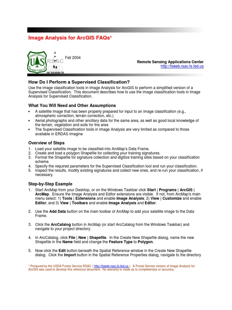 Supervised Classification in ArcGIS Guide | PDF | Arc Gis | Areas Of ...