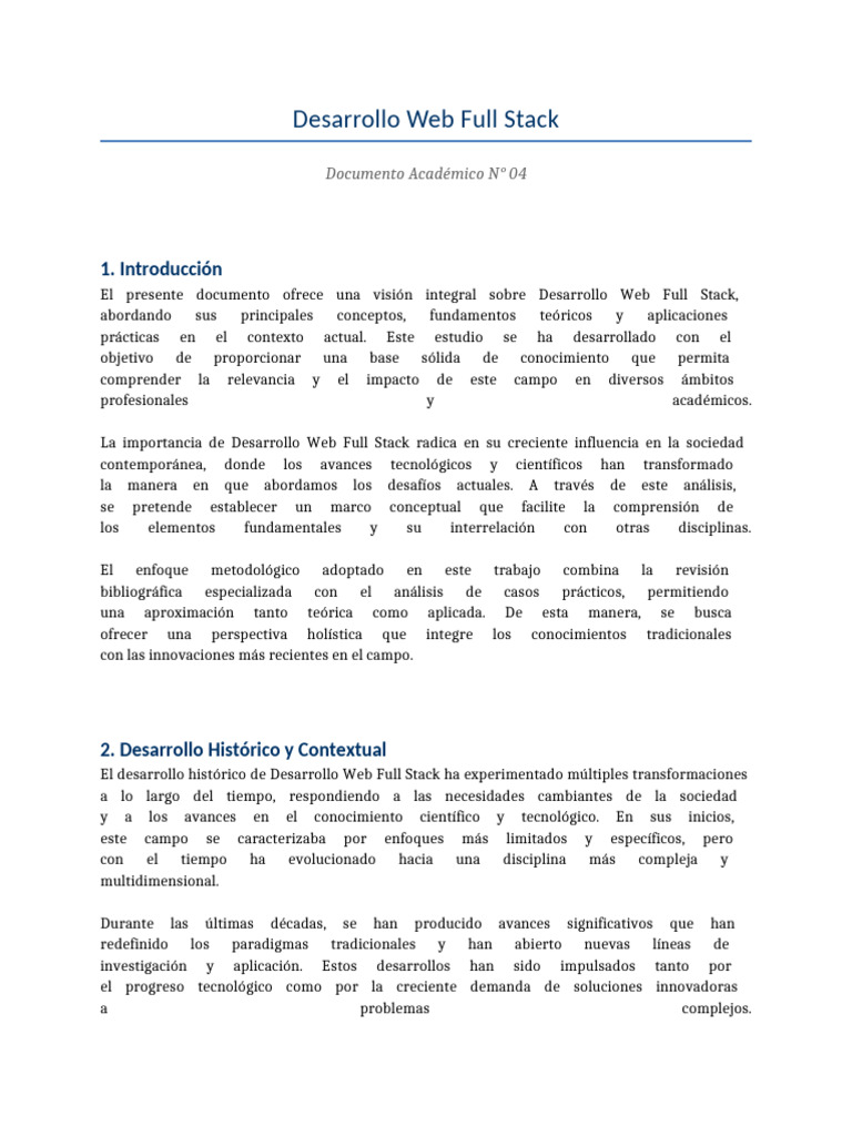 04 Desarrollo Web Full Stack | PDF | Conocimiento | Desarrollo web