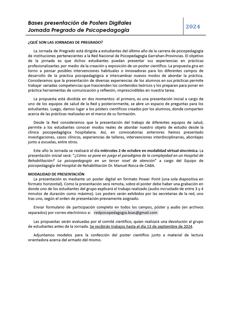 Bases Jornada Pregrado 2024 | PDF