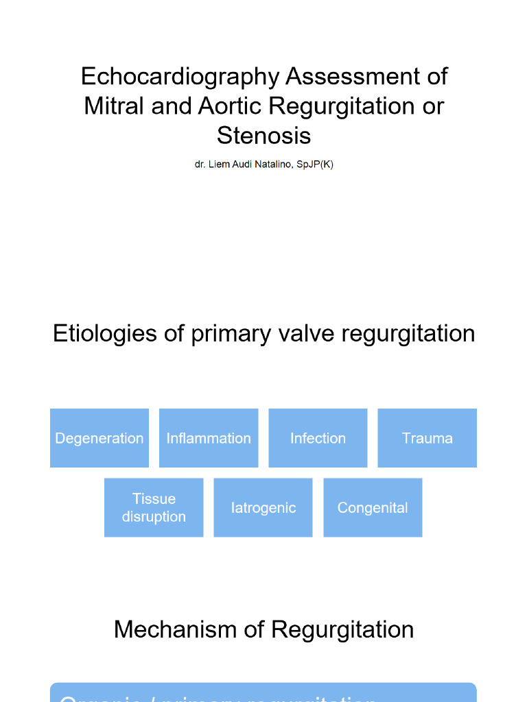 Echocardiography Assessment of Mitral and Aortic Regurgitation Also ...