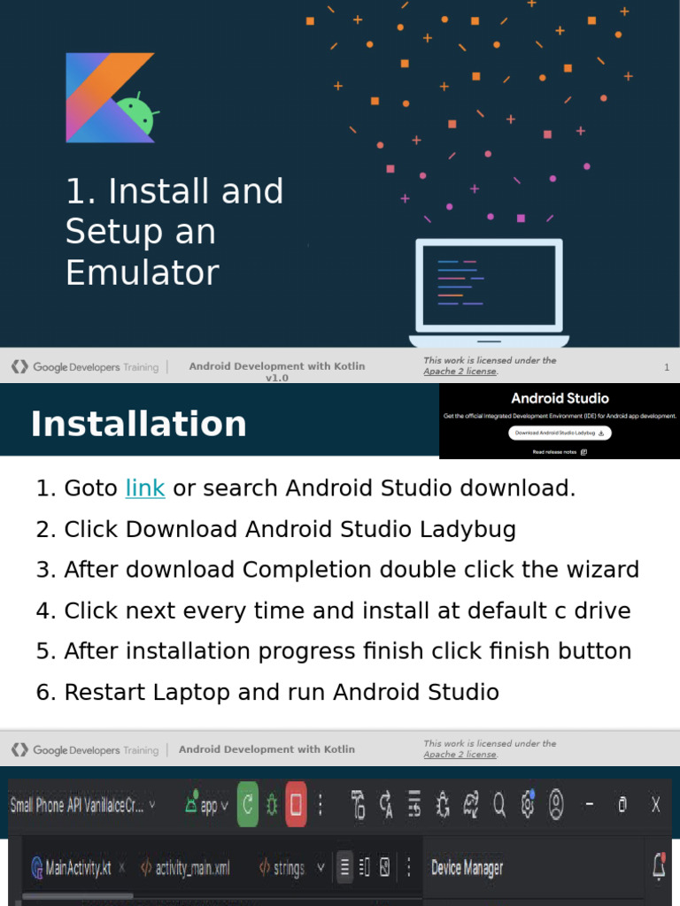 Lecture 1 Install and Download Virtual Device (Or Emulator) | PDF