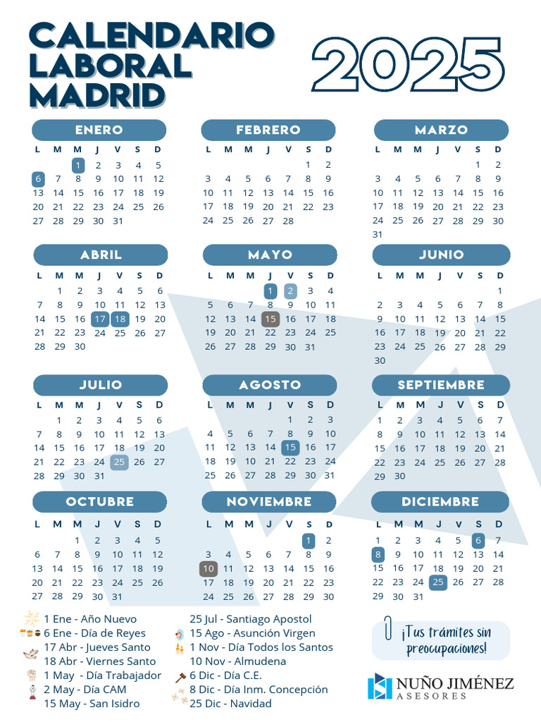 Calendario Laboral 2024 en Madrid | PDF | Fiestas cristianas y días santos