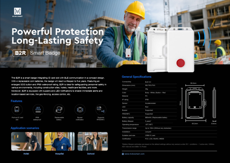 B2R Smart Badge: Safety & Connectivity | PDF | Smart Card | Computer ...