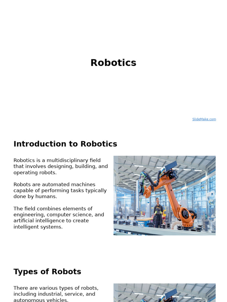 Overview of Robotics and Its Applications | PDF