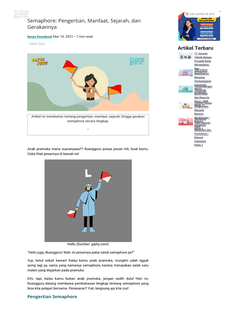 Semaphore Pengertian, Manfaat, Sejarah, Dan Gerakannya | PDF