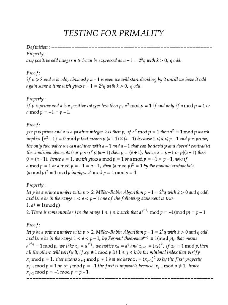 Testing Primality in Z | PDF | Prime Number | Numbers