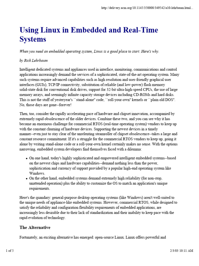 Lehrbaum Embedded Rts | PDF | Embedded System | Linux