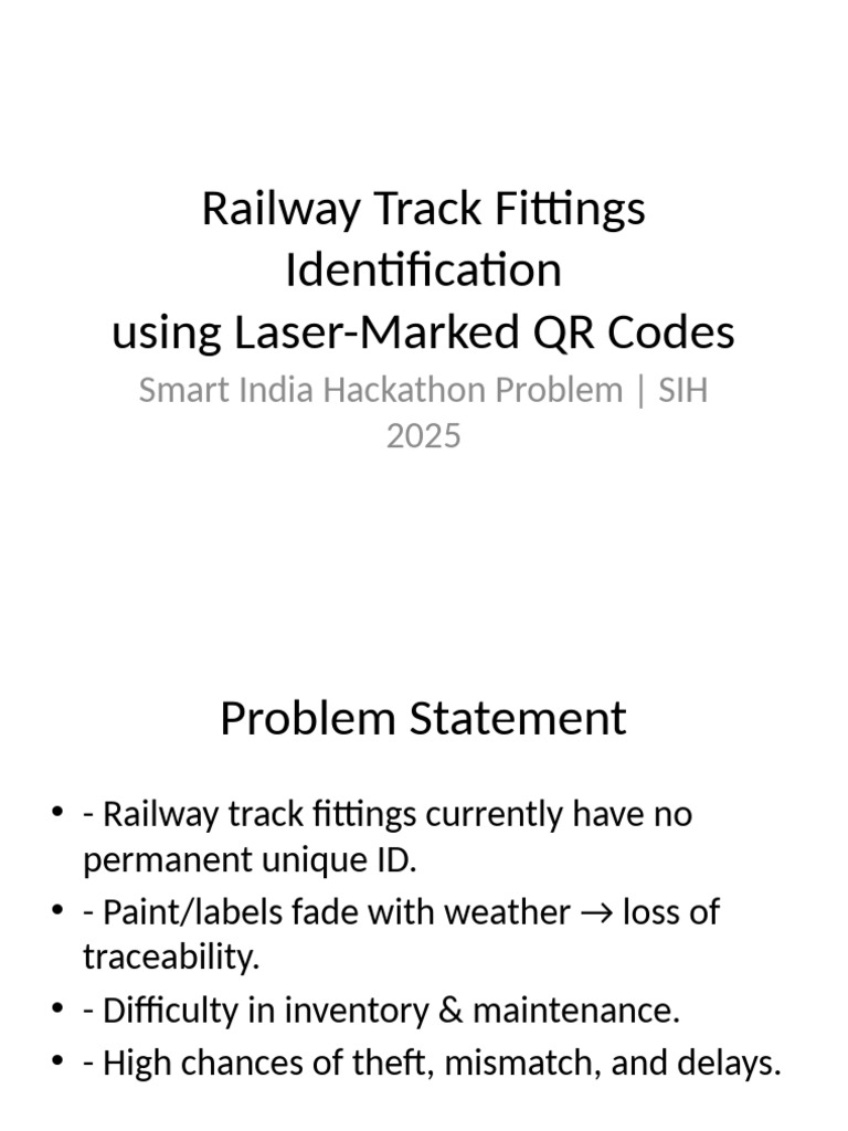 AI Laser QR Code Marking for Rail Fittings | PDF