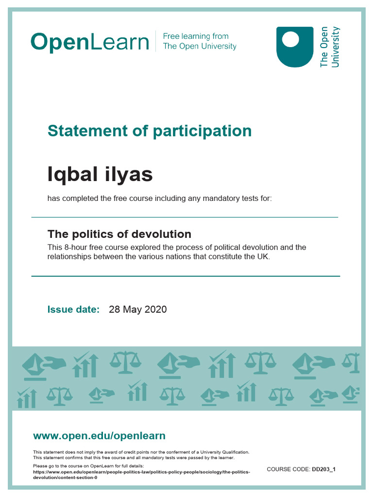 Politics of Devolution Course Completion | PDF | Devolution | United ...