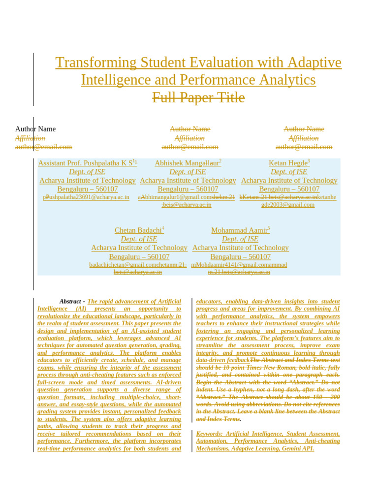 AI-Driven Student Evaluation System | PDF | Artificial Intelligence ...