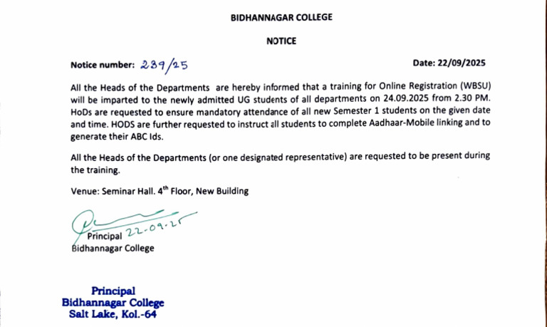 WBSU Online Registration Training Notice | PDF