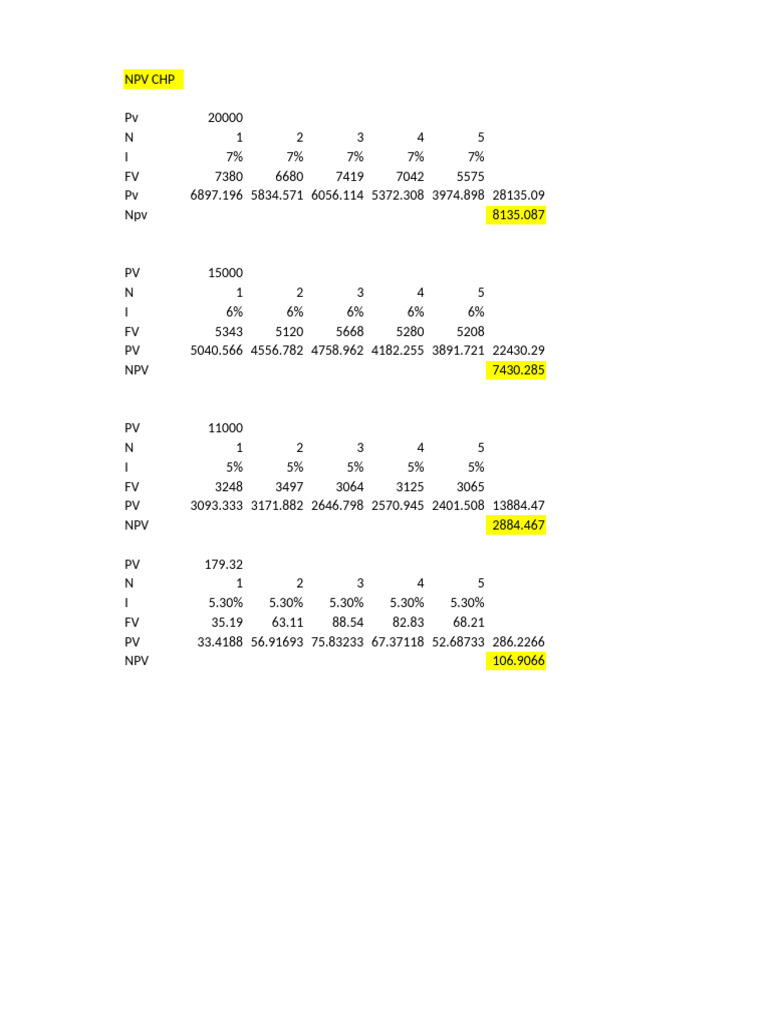 Net Present Value (NPV) | PDF