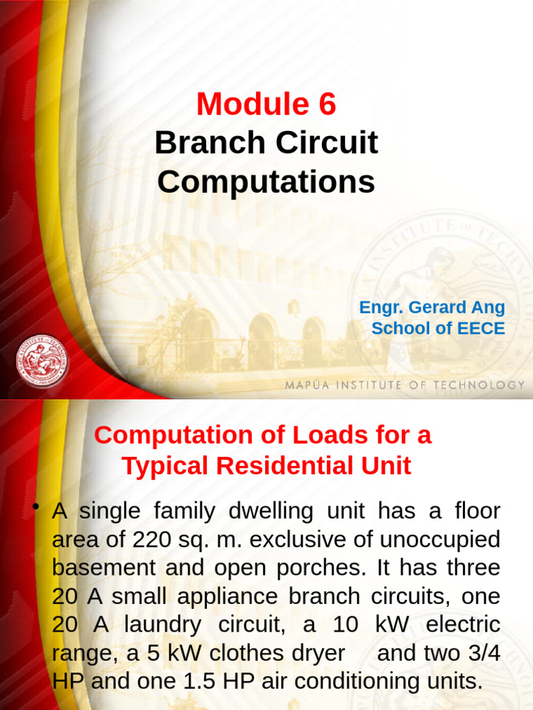 Residential Branch Circuit Load Calculations | PDF | Watt | Electrical ...