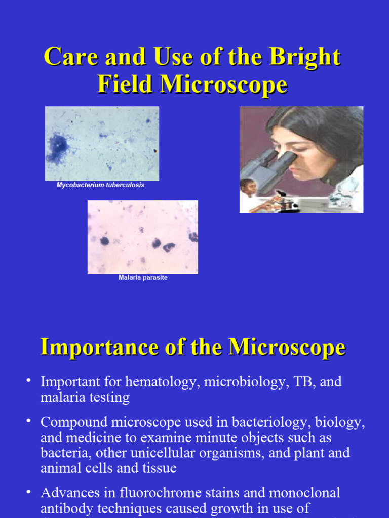 Bright Field Microscope Care Guide | PDF | Microscope | Optical Devices