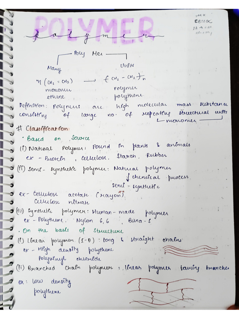 Polymers Notes | PDF