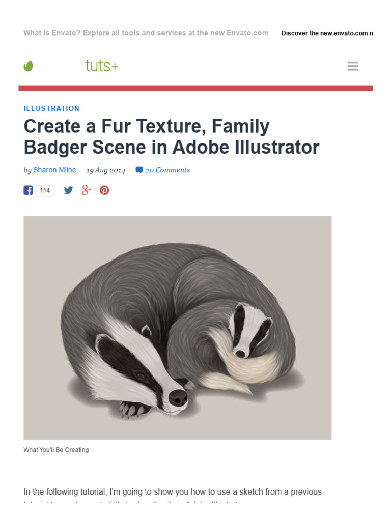 Create A Fur Texture, Family Badger Scene in Adobe Illustrator - Envato ...