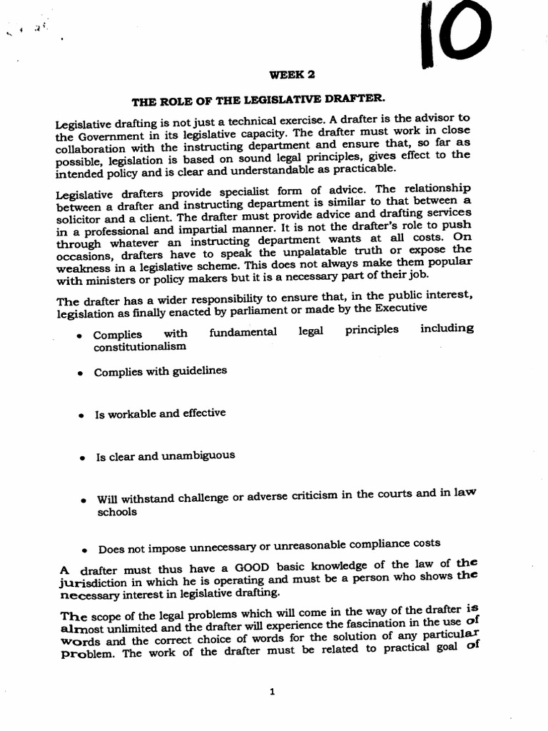 10 The Role of Legislative Drafter - pdf-1 | PDF