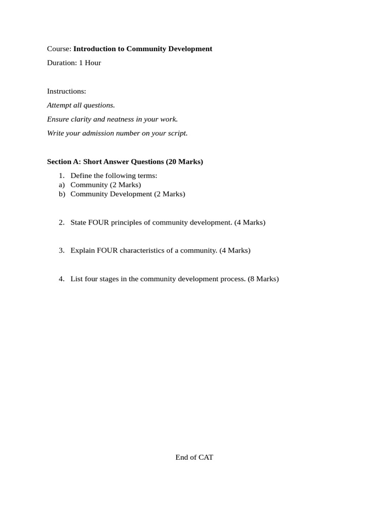 Introduction To Community Development | PDF