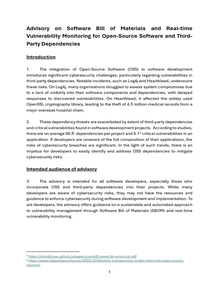 SBOM and Vulnerability Monitoring Guide | PDF | Computer Security ...