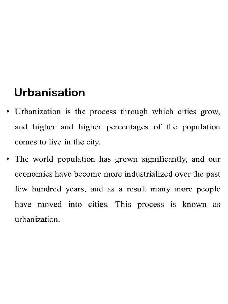 Urbanisation | PDF