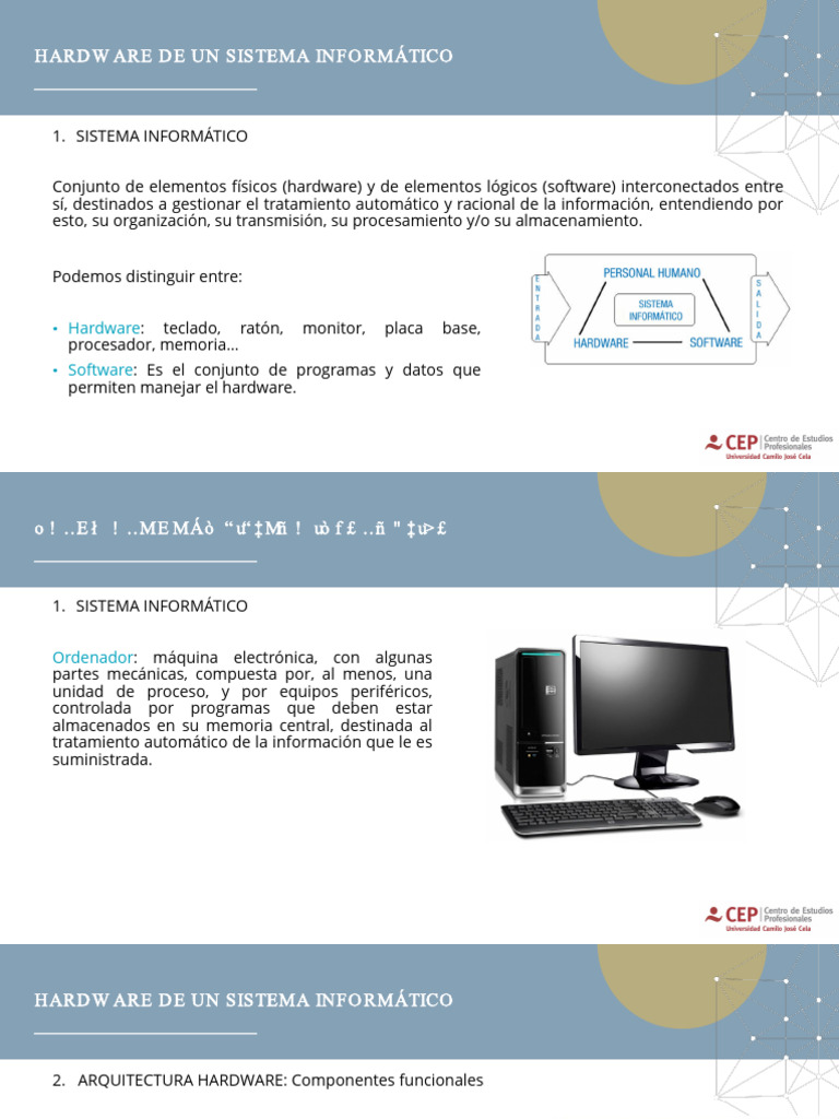 Componentes del Hardware Informático | PDF | Hardware de la computadora ...