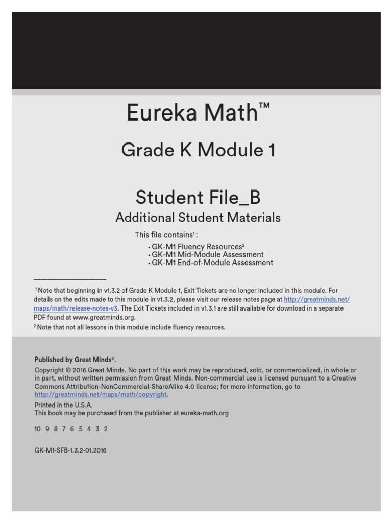 Eureka Math K Module 1 Resources | PDF