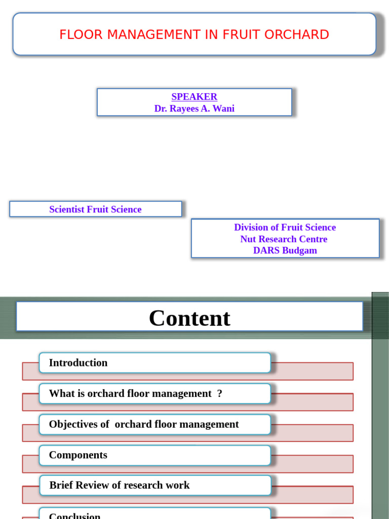 Orchard Floor Management for Fruit Trees | PDF | Soil | Weed