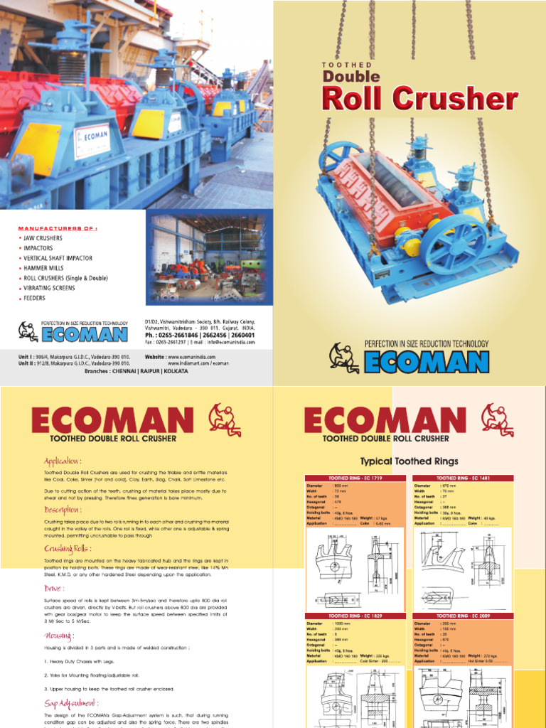 ECOMAN-double Toothed Roll Crusher Brochure | PDF