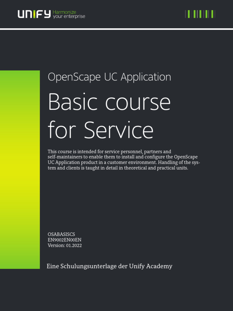 OpenScape UC Application Service Course | PDF | Safety